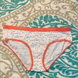 Victoria's Secret White and Orange Underwear